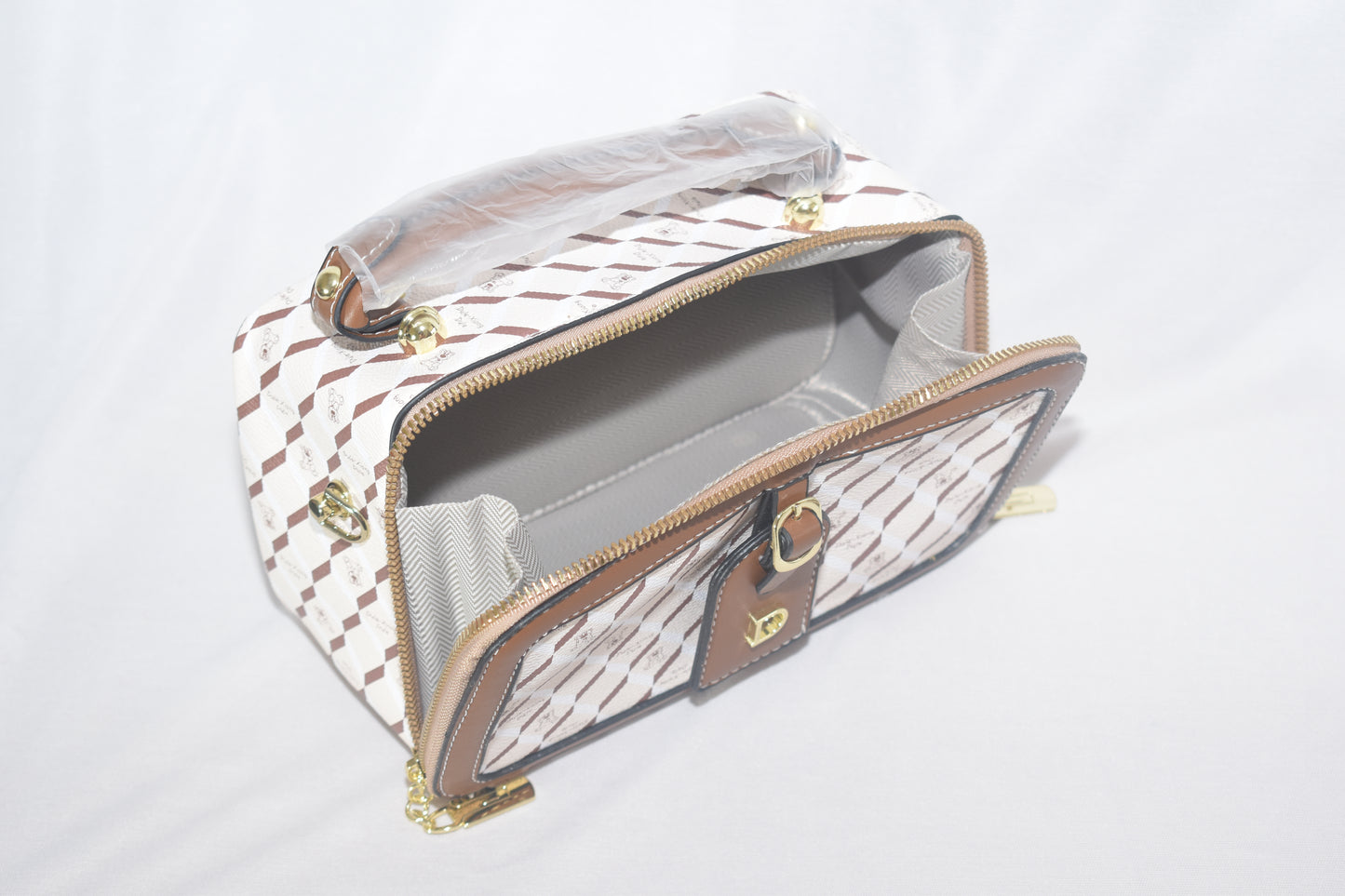 ISHAAYA Stylish Rectangle Sling Bag (Off White)