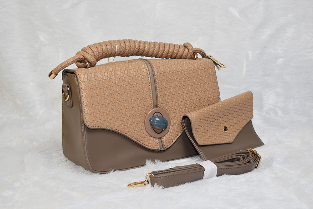 ISHAAYA Ladies Stylish Satchel Handbag with pouch (Khaki)