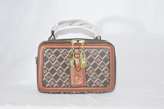 ISHAAYA Stylish Rectangle Sling Bag (Brown)