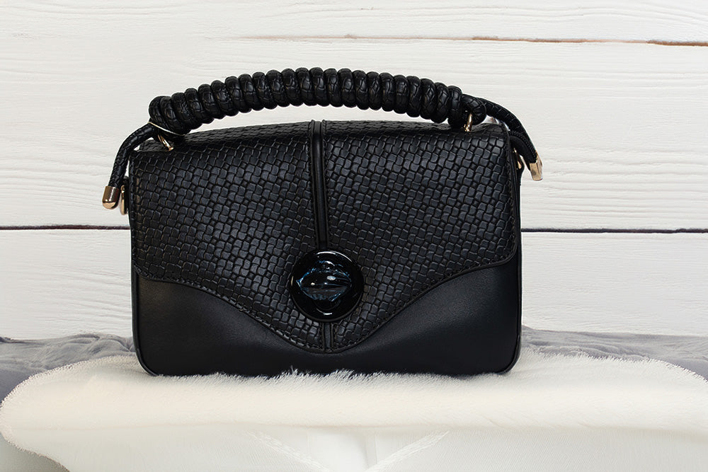 ISHAAYA Ladies Stylish Satchel Handbag with pouch (Black)