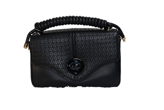 ISHAAYA Ladies Stylish Satchel Handbag with pouch (Black)