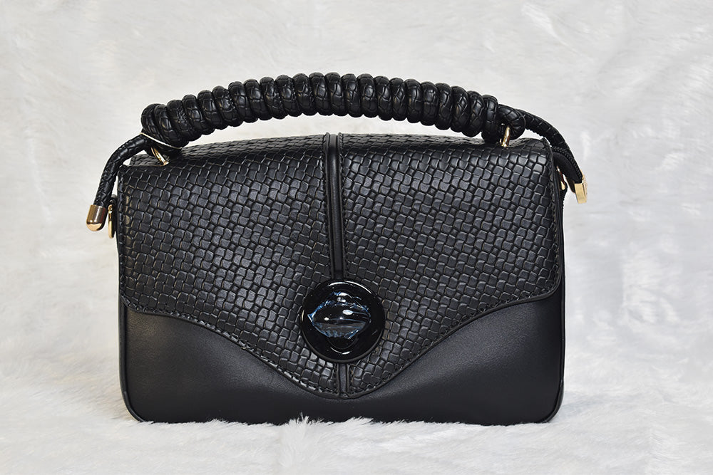 ISHAAYA Ladies Stylish Satchel Handbag with pouch (Black)