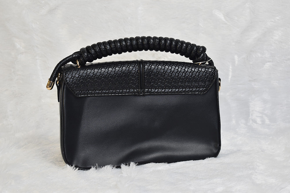 ISHAAYA Ladies Stylish Satchel Handbag with pouch (Black)