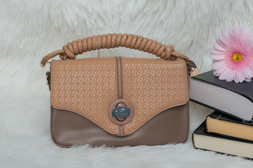 ISHAAYA Ladies Stylish Satchel Handbag with pouch (Khaki)